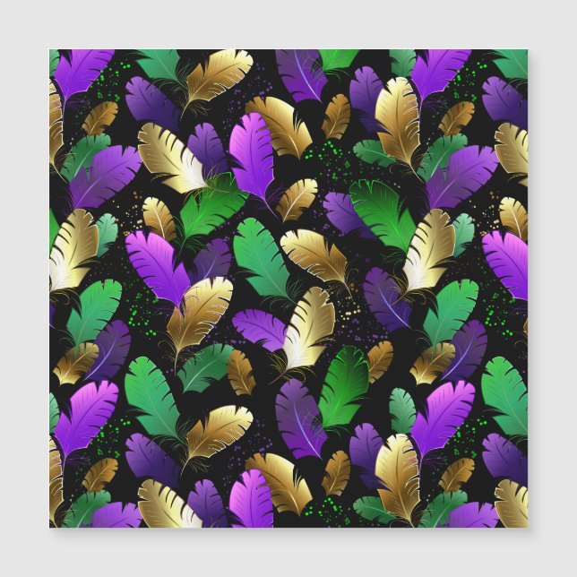 Patrón continuo con plumas de Mardi Gras (Anverso)