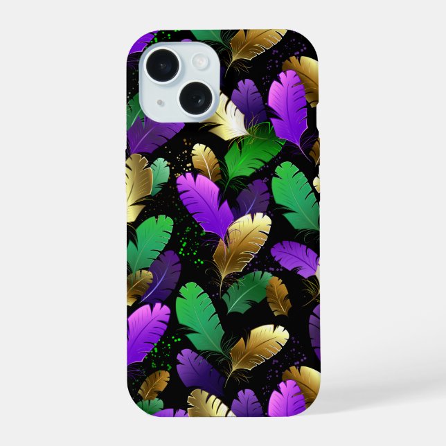 Patrón continuo con plumas de Mardi Gras (Reverso )