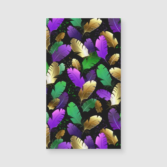 Patrón continuo con plumas de Mardi Gras (Anverso)