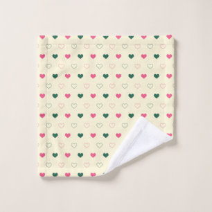 Patrón continuo - Corazones rosas y verdes sobre c