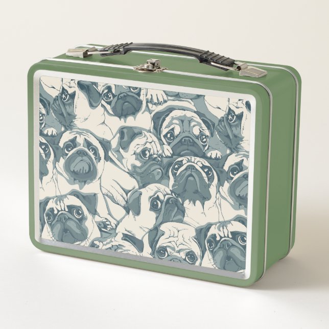 Patrón continuo de adorable pug (Anverso)