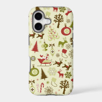 Patrón continuo de boceto navideño retro