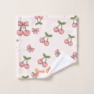 Patrón continuo de cerezas rosadas y lazos lindos