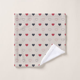 Patrón continuo de corazón beige y rojo Diseño min