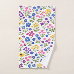 Patrón continuo de flores silvestres minimalista e