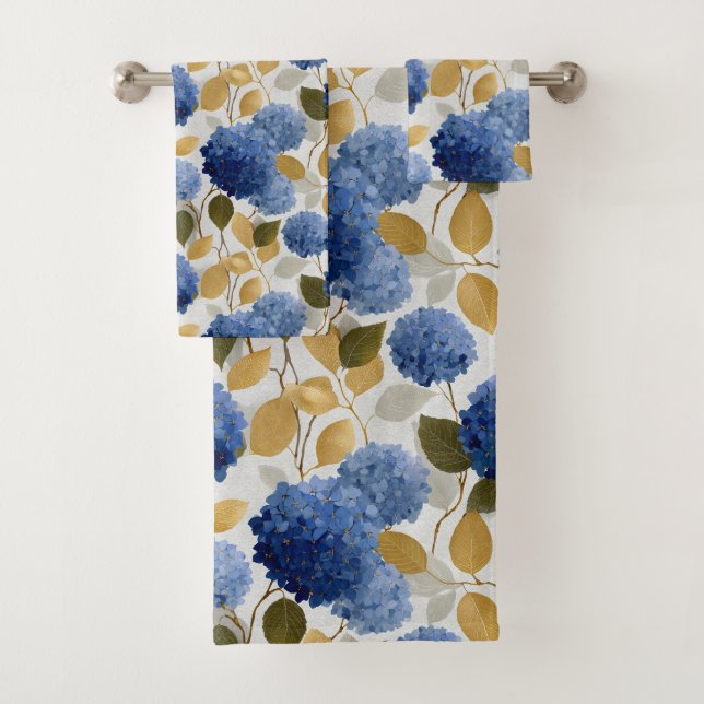 Patrón continuo de hortensia azul elegante (In situ)