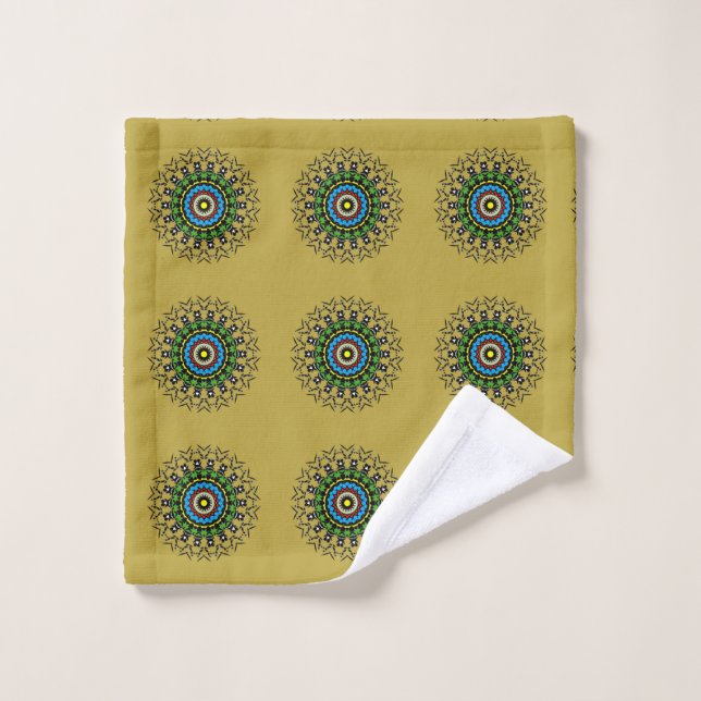 Patrón continuo de mandala floral Retiro Zen (Toallita)