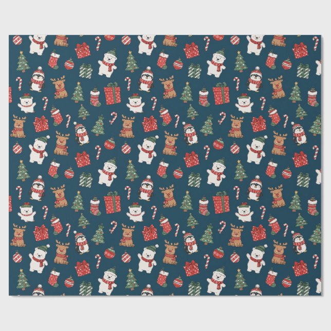Patrón continuo de Navidad Papel de regalo (Superficie plana)