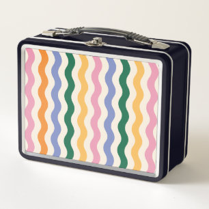 Patrón continuo de rayas onduladas retro de los 70