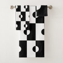 Patrón cuadrado de círculo geométrico negro y blan