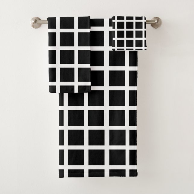 Patrón Cuadrado de Moda Negro Blanco (In situ)