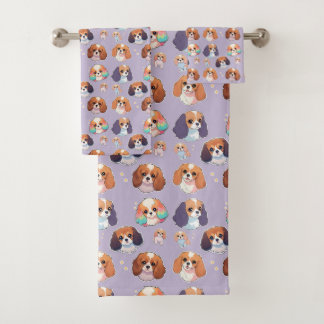 Patrón Cute Cavalier King Charles Pastel