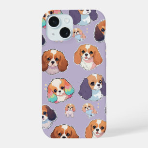 Patrón Cute Cavalier King Charles Pastel