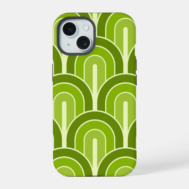 Patrón de abanico geométrico gradado retro (Reverso )