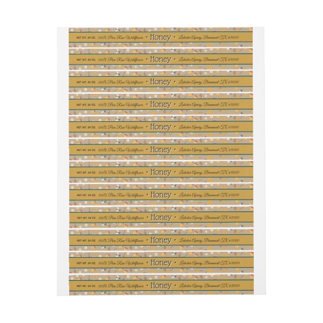 Patrón de abeja Amber Dorado Floral Honey Jar (hoja)