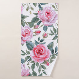 Patrón de acuarela Cottagecore floral rosa