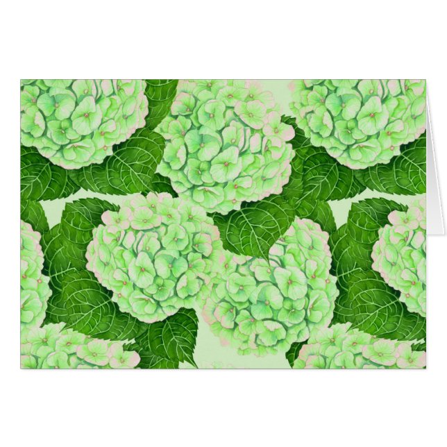 Patrón de acuarela de Hydrangea (Anverso (Horizontal))