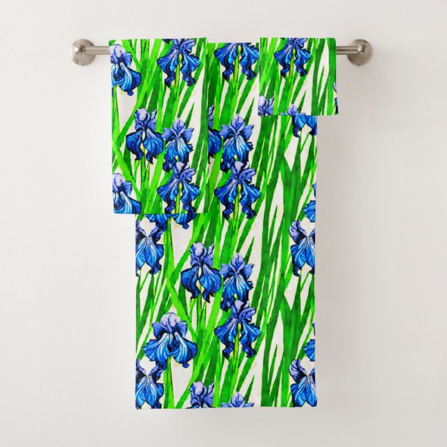 Patrón de Acuarela de Iris Azul (In situ)