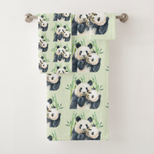 Patrón de acuarela de los osos de los pandas cúrcu