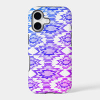 Patrón de acuarela geométrica Boho Púrpura Azul