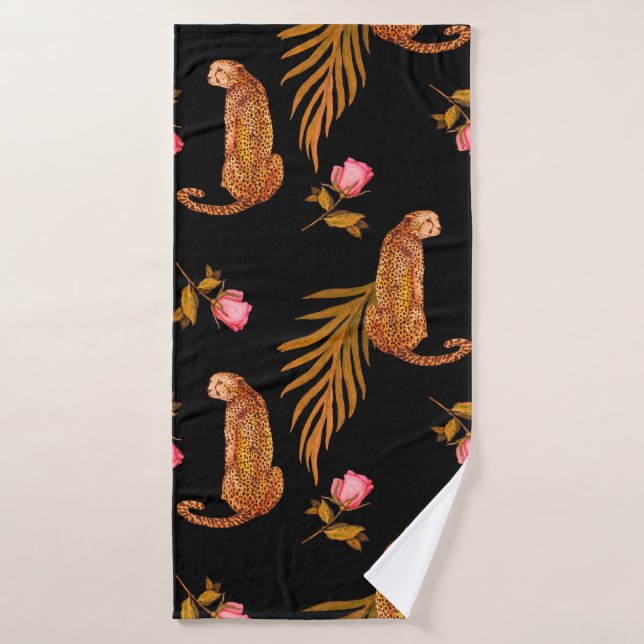 Patrón de acuarela sin fisuras con chitas (Toalla de baño)