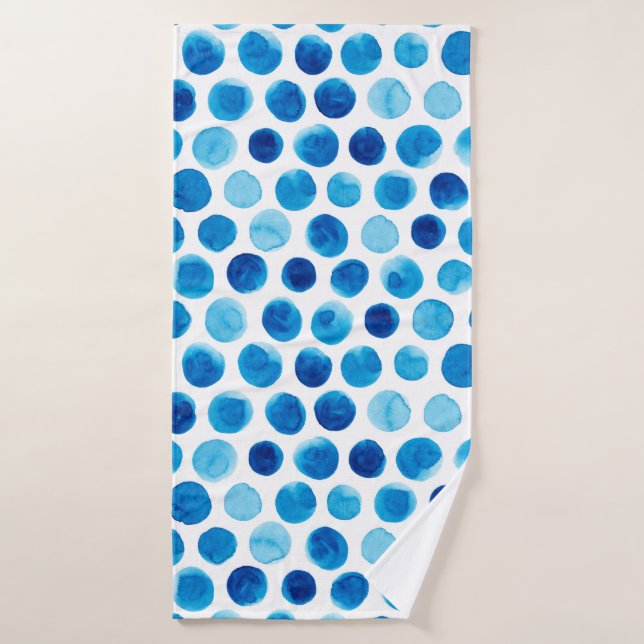 Patrón de acuarela transparente con puntos de polk (Toalla de baño)