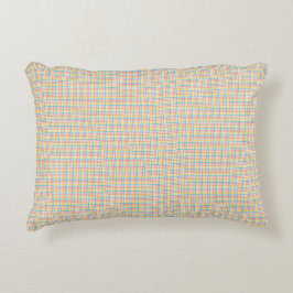 patrón de almohada en rojo azul y amarillo sobre u