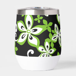 PATRÓN DE ALOHA HAWAII EN NEGRO/LIME