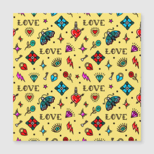 Patrón de amor del tatuaje de la vieja escuela