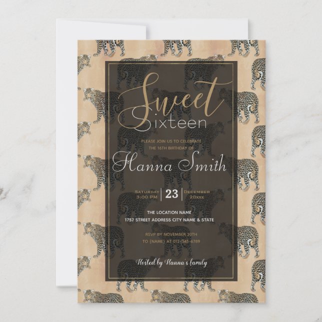 Patrón de animales del Leopardo Dorado simple (Anverso)