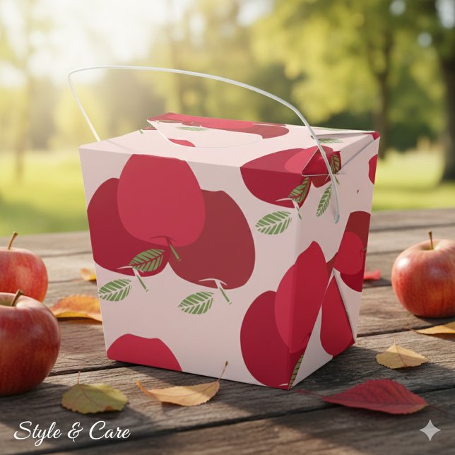 Patrón de Apple saca caja de favores para regalos  (Apple Pattern Take Out Favor Box for Party Gifts)