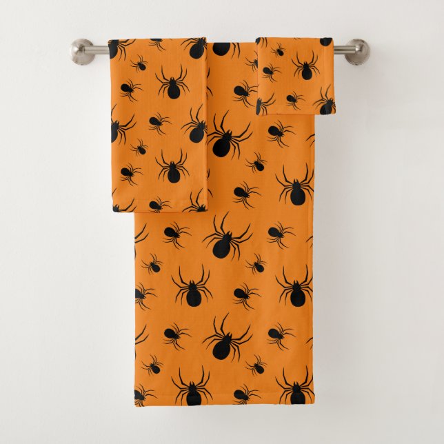 Patrón de arañas de Halloween Negro y Naranja (In situ)