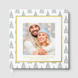 Patrón de árbol acuarela del libro de navidades fo