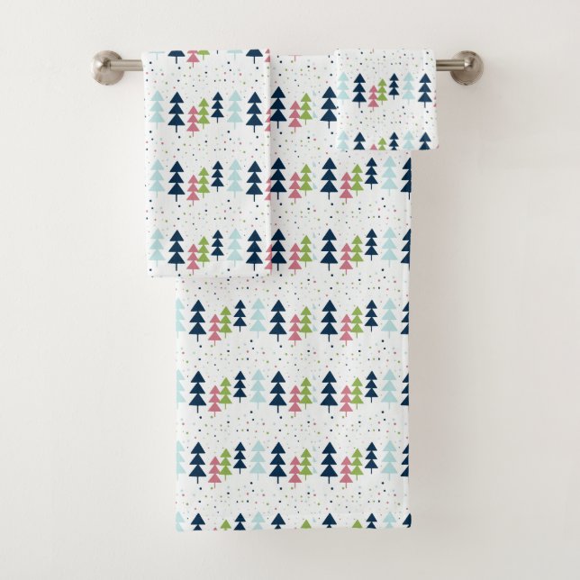 Patrón de árbol de navidad de marina rosa multicol (In situ)