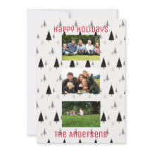 Patrón de árbol de Navidad moderno en blanco y neg