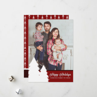 Patrón de árbol rojo de la tarjeta de navidades 20
