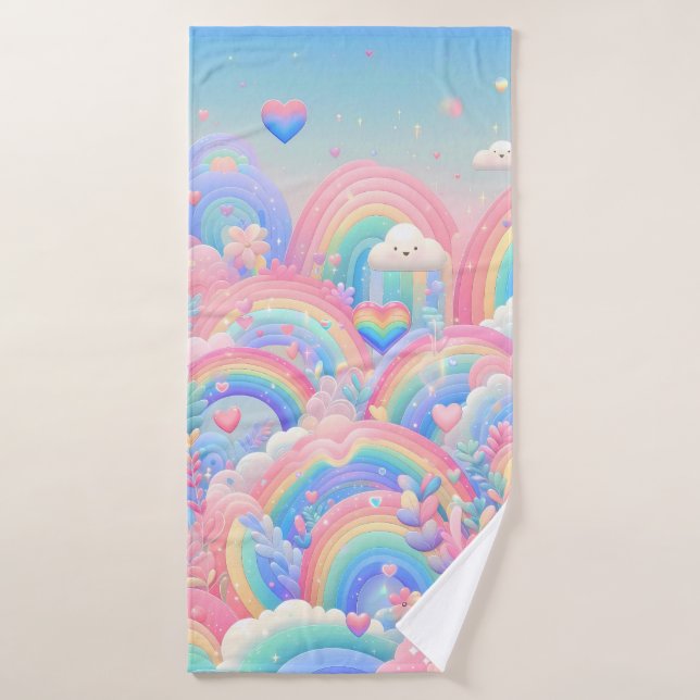 Patrón de arcoiris de fantasía colorido (Toalla de baño)