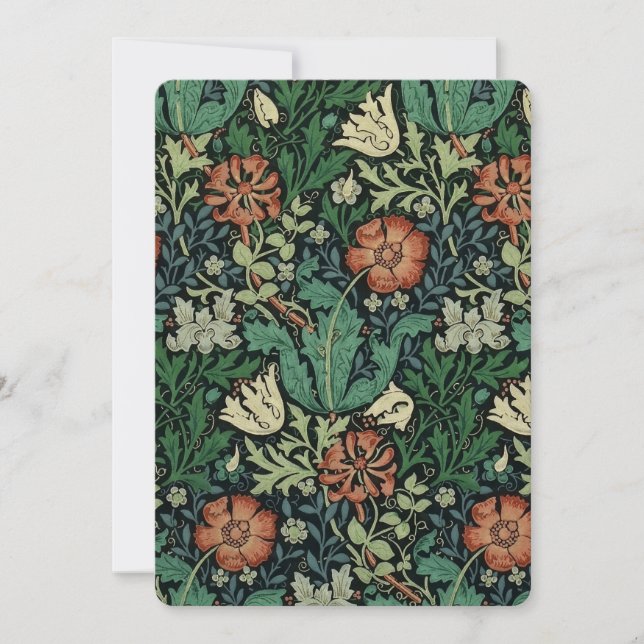 Patrón de Art Nouveau floral William Morris Compto (Anverso)