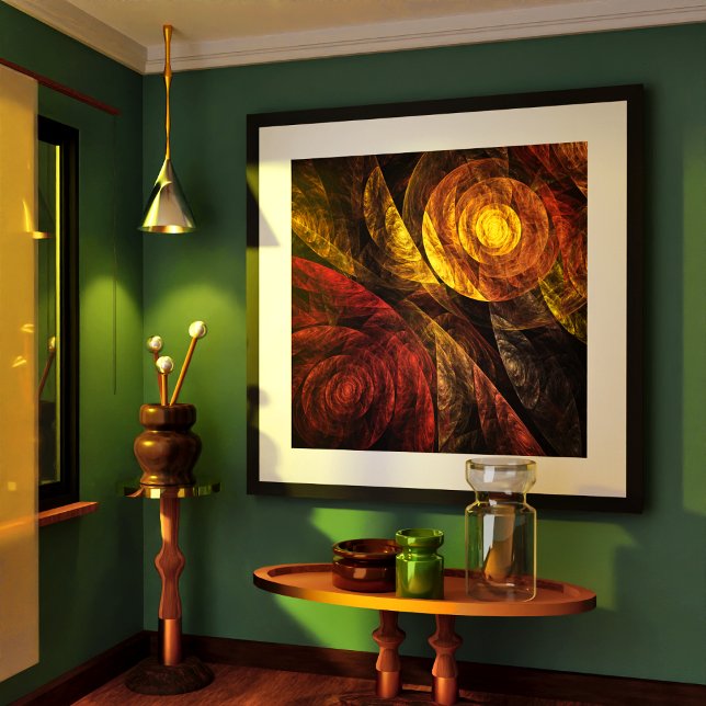 Patrón de Arte Abstracto Floral Moderno de Flor So (Sun Flower Floral Modern Abstract Art Pattern Poster)