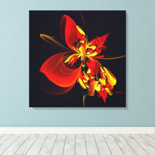 Patrón de arte abstracto moderno floral amarillo r (Insitu (piso de madera))