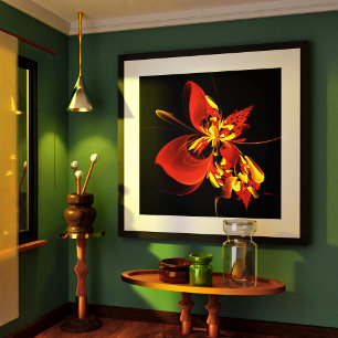 Patrón de arte abstracto moderno floral amarillo r