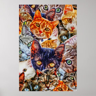 Patrón de arte de gato