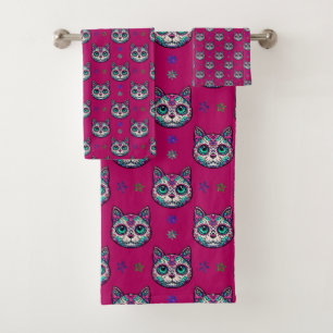Patrón de arte de gato de Calavera