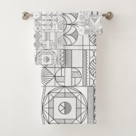 Patrón de arte de línea de simetría Art Deco