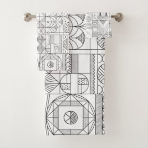 Patrón de arte de línea de simetría Art Deco