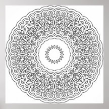 Patrón de Arte de Mandala de Anillo de Medallón Ov