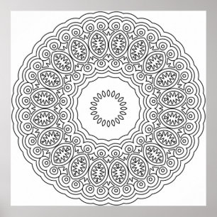 Patrón de Arte de Mandala de Anillo de Medallón Ov