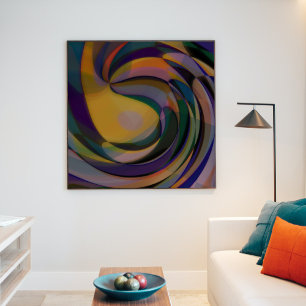 Patrón de arte de ondas en espiral radial retro fu