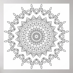 Patrón de Arte de Página para Colorear Mandala de