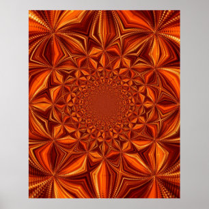 Patrón de arte digital caleidoscópico rojo-66666